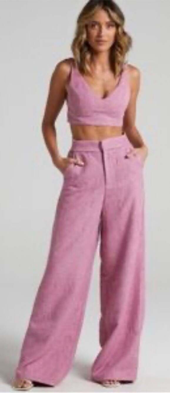Showpo Adelaide Two Piece Wide Leg Set in Pink